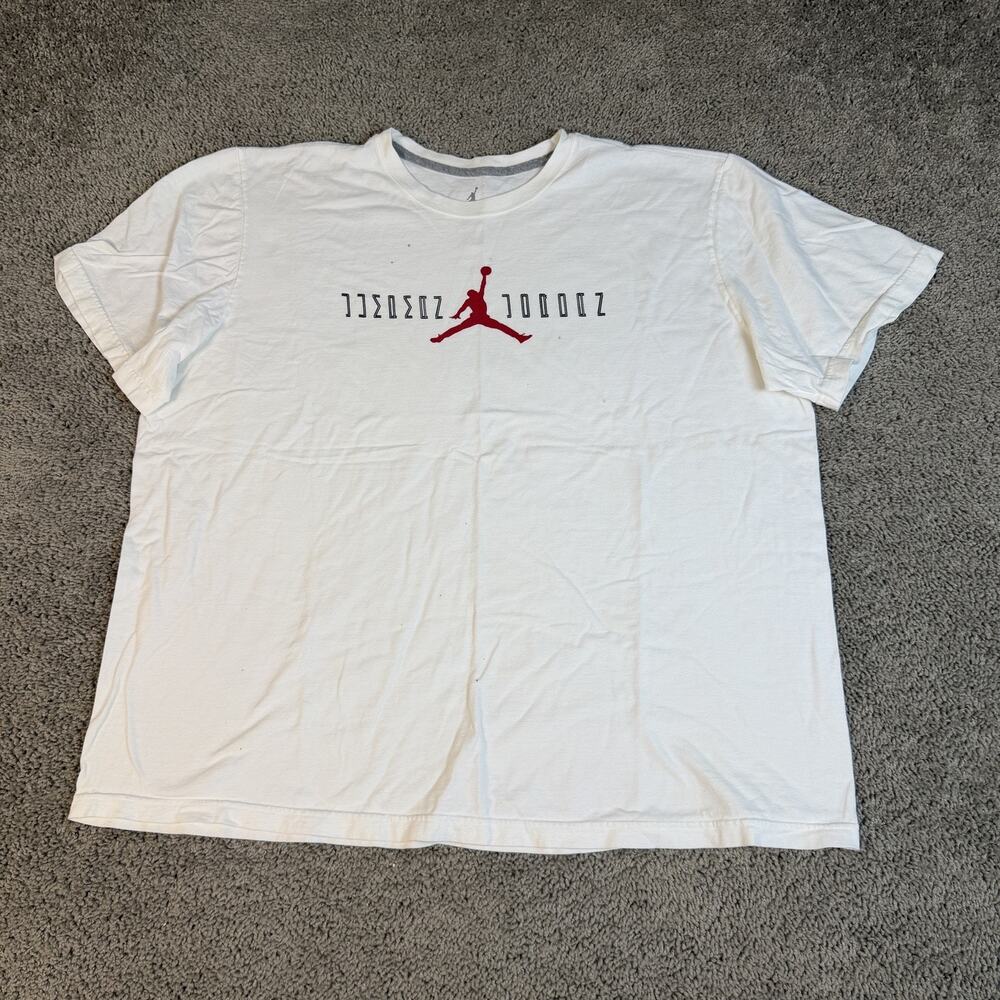 Nike Shirt Mens 3XL White Jordan Jumpman Graphic Crew Neck Cotton Tagless